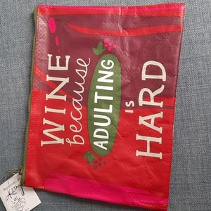Cosmetic Pouch Bag Zipper Closure Made From Recycled Materials Wine Adulting
